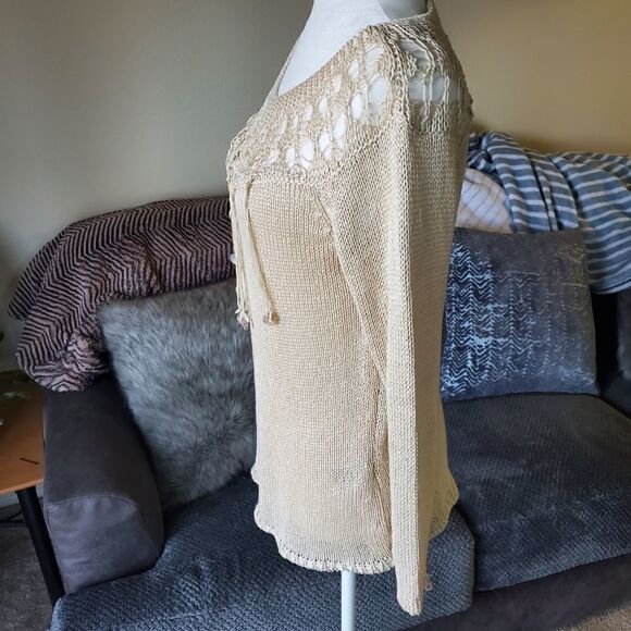 Skavhuus Beachy Boho knit crochet sweater Medium - Picture 10 of 11
